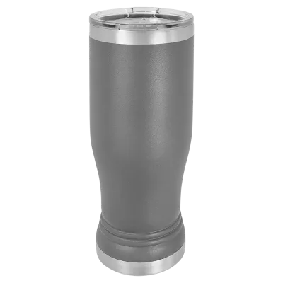 Copo de cerveja pilsner em vidro de 14 oz em branco, aço inoxidável térmico + tampa