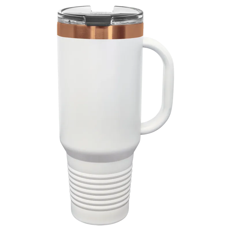 Copper-Ion Plated Polar Camel 40 oz. Travel Mug with Handle, Straw Included