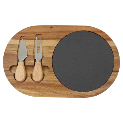Acacia and Slate Cutting and Serving Board