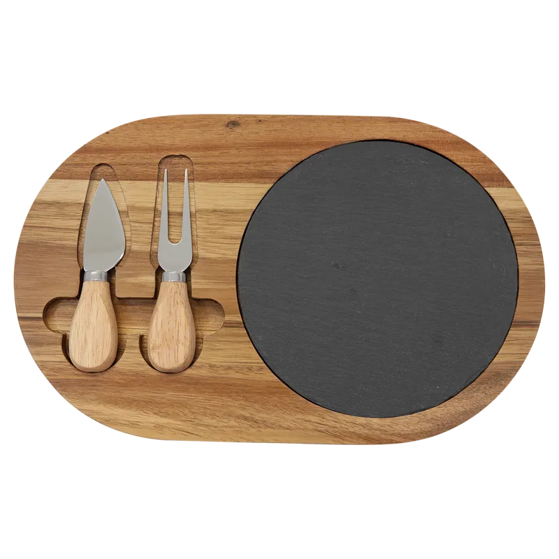 Acacia and Slate Cutting and Serving Board