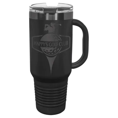 Mug de voyage Black Ghost Polar Camel 40 oz avec poignée, paille incluse