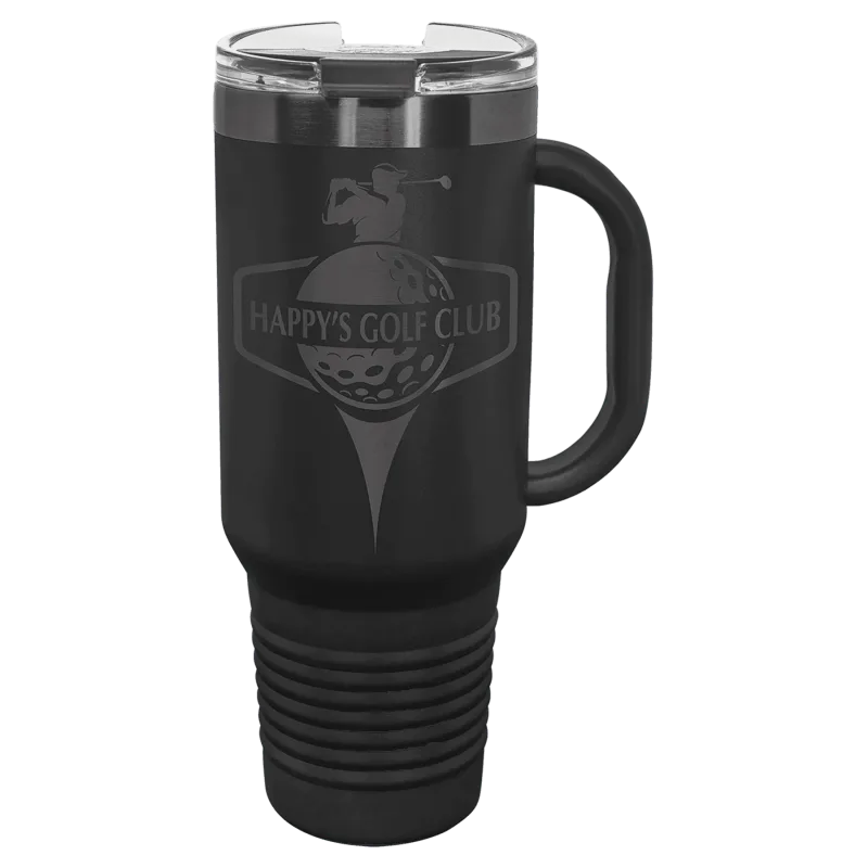 Mug de voyage Black Ghost Polar Camel 40 oz avec poignée, paille incluse