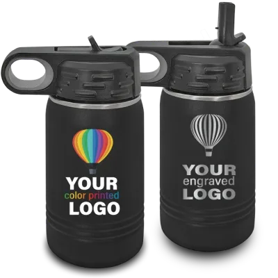 12 oz Insulated Sport Water Bottle -Mix & Match- Bulk Wholesale Personalized Engraved or Full Color Print Logo