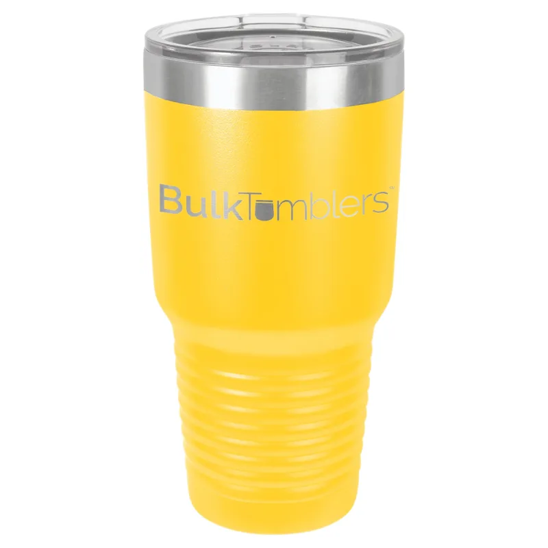 30 oz Promo personlig tumbler - 16 farver - logo laserskåret på isoleret rustfrit stål + låg