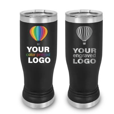Vasos de cerveza pilsner promocionales de 14 oz -Combina y elige- Venta al por mayor personalizada con grabado o logo impreso a todo color