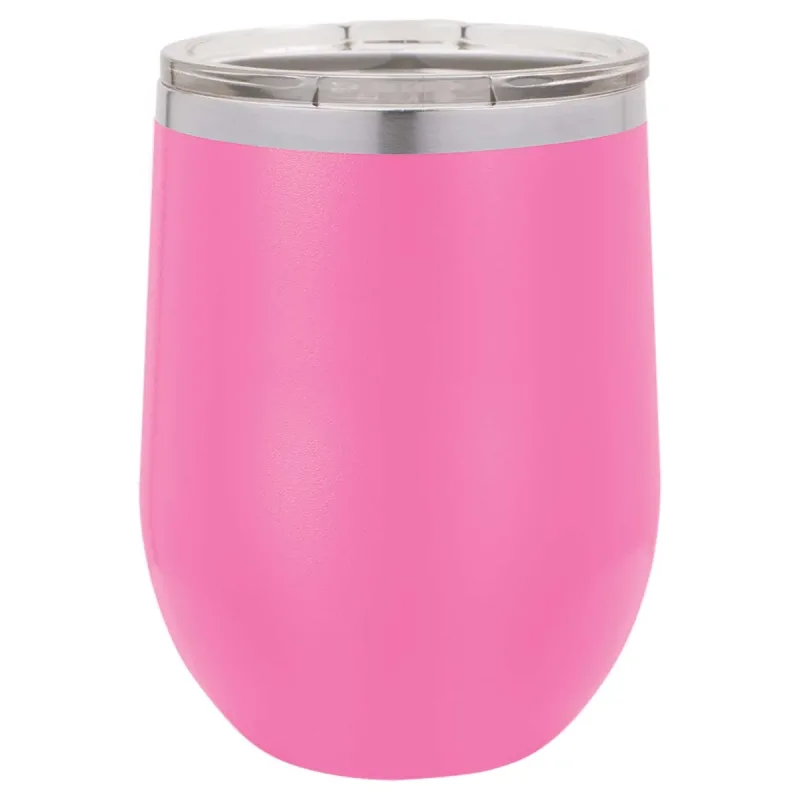 12 oz vinglas-tumbler med logo laserskåret på isolerede vinglas-tumblere i rustfrit stål + låg