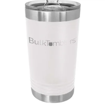 Vaso de pinta de 16 oz con logo grabado a láser en vaso térmico de cerveza de acero inoxidable + tapa