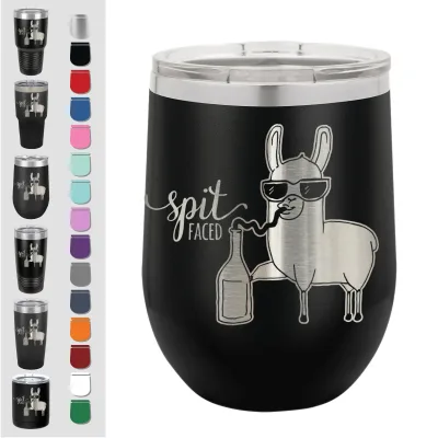Spit-Faced Llama termoisoleret vin/kaffe/drikkevarer rustfrit stål-tumbler