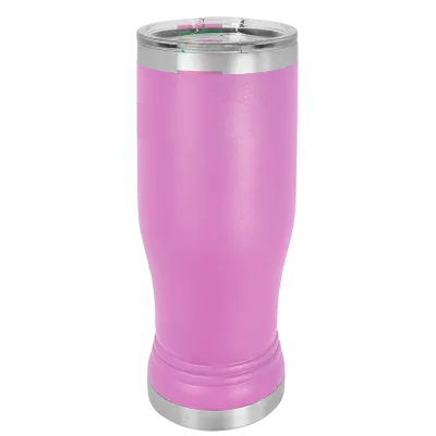 Copo de cerveja pilsner em vidro de 14 oz em branco, aço inoxidável térmico + tampa