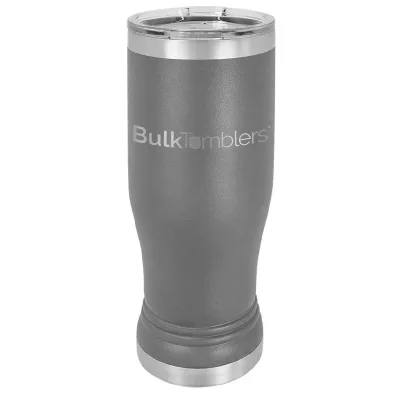 20 oz 프로모션 맞춤형 맥주 필스너 글라스 텀블러 로고 레이저 각인 보온 스테인리스 스틸 + 뚜껑
