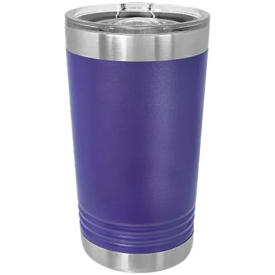 KASSE med 24 - blanke 16 oz Pint Glass isolerede rustfrie ståltumblere med SureGrip og låg