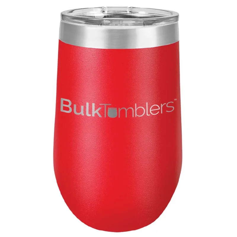 16 oz Weinbecher mit Logo lasergraviert auf isolierten Edelstahl-Weinbechern + Deckel
