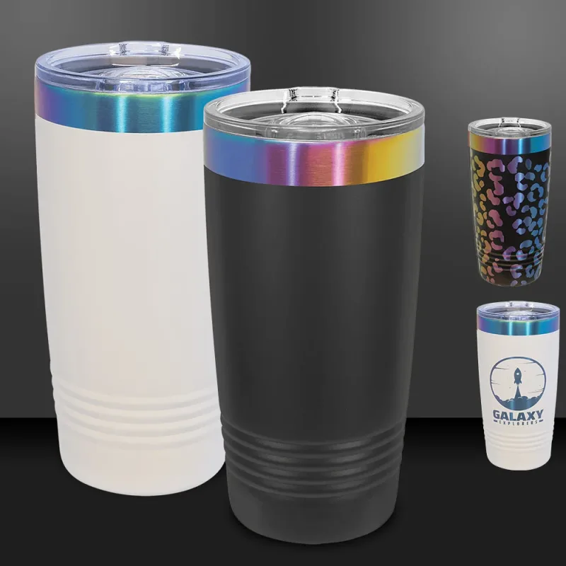 20 oz Ion Plated Promo Tumblers -Mix & Match- Bulk Wholesale Personalized Engraved or Full Color Print Logo