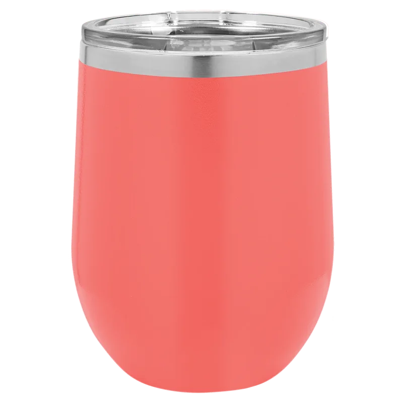 12 oz vinglas-tumbler med logo laserskåret på isolerede vinglas-tumblere i rustfrit stål + låg
