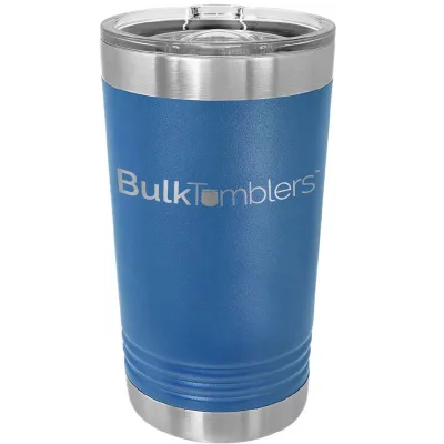 Vaso de pinta de 16 oz con logo grabado a láser en vaso térmico de cerveza de acero inoxidable + tapa