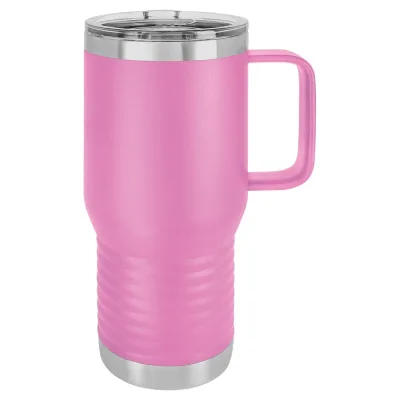20 oz isoleret termokrus i rustfrit stål med hank til rejsebrug - pulverlakeret (kasse med 24)