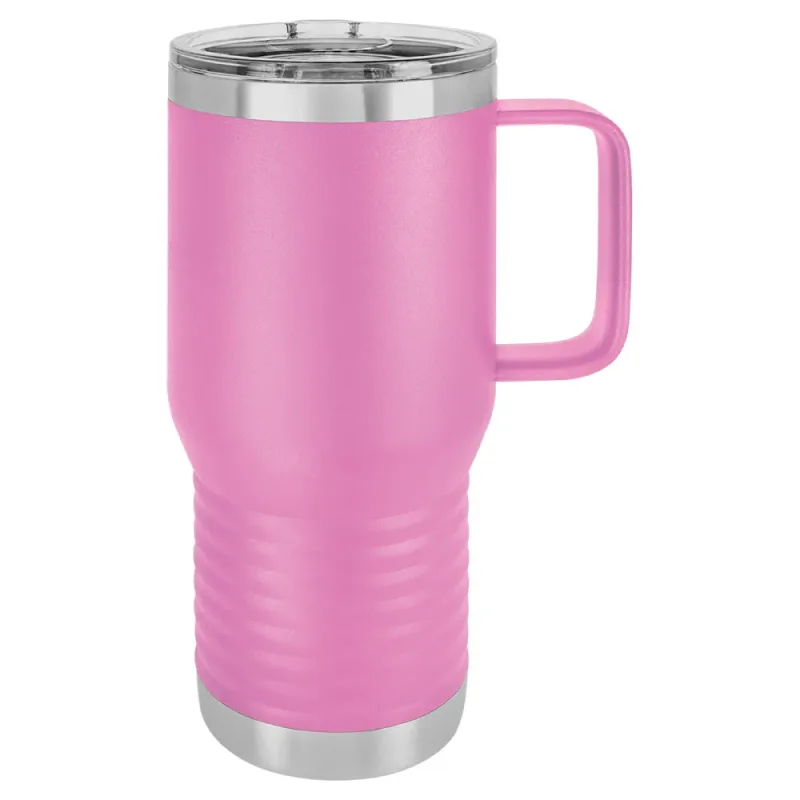 20 oz isoleret termokrus i rustfrit stål med hank til rejsebrug - pulverlakeret (kasse med 24)