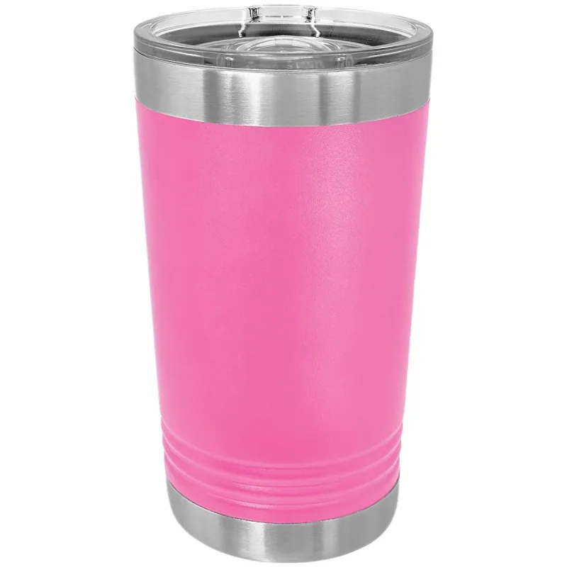 KASSE med 24 - blanke 16 oz Pint Glass isolerede rustfrie ståltumblere med SureGrip og låg