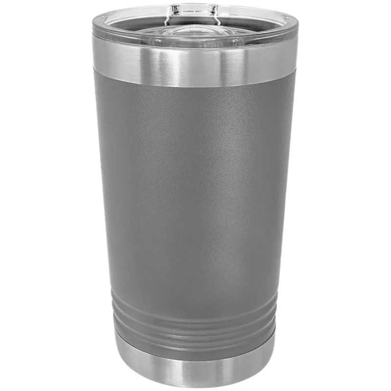 KASSE med 24 - blanke 16 oz Pint Glass isolerede rustfrie ståltumblere med SureGrip og låg