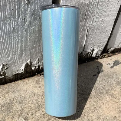 GLITTER Sublimation 20 oz Skinny Holographic Glitter Insulated Tumbler