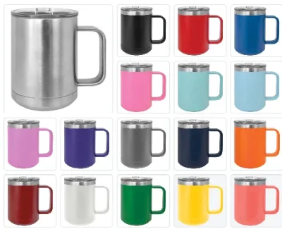 15 oz rustfrit stål isoleret kaffekrus pulverlakeret dobbeltvægget stål isoleret (kasse med 12)
