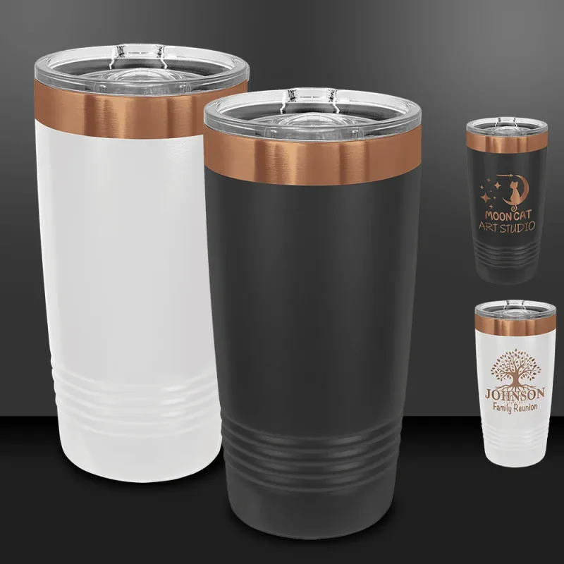 20 oz Ion Plated Promo Tumblers -Mix & Match- Bulk Wholesale Personalized Engraved or Full Color Print Logo
