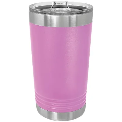 KASSE med 24 - blanke 16 oz Pint Glass isolerede rustfrie ståltumblere med SureGrip og låg