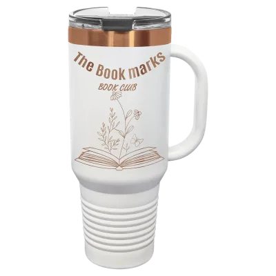 Copper-Ion Plated Polar Camel 40 oz. Travel Mug with Handle, Straw Included