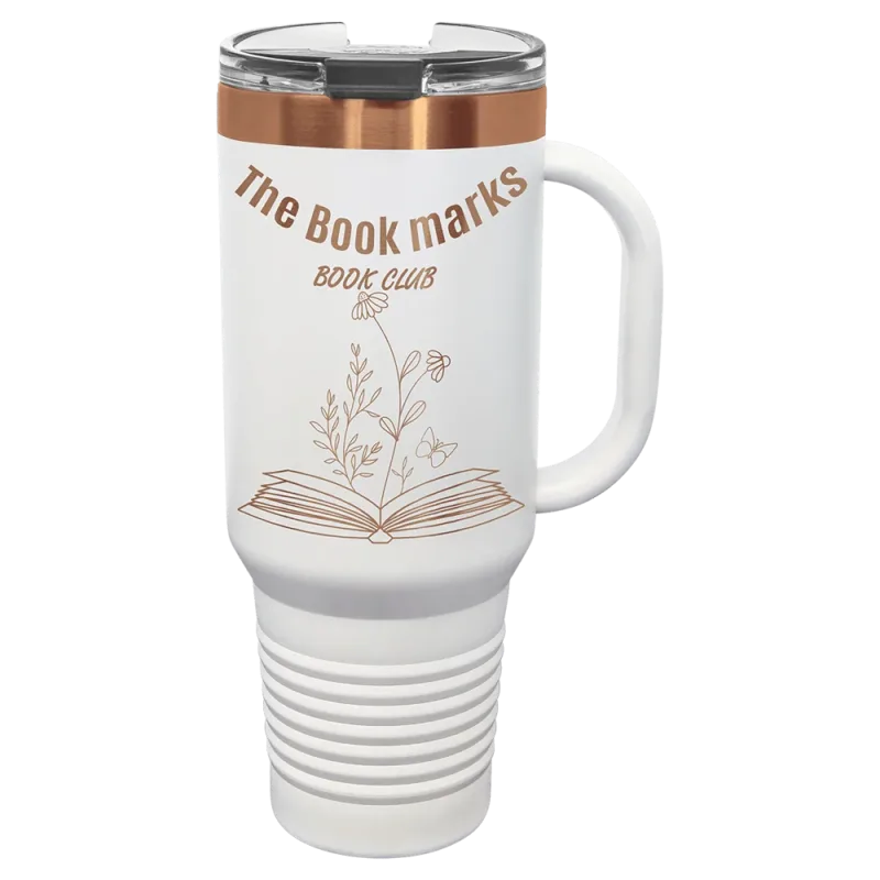 Copper-Ion Plated Polar Camel 40 oz. Travel Mug with Handle, Straw Included