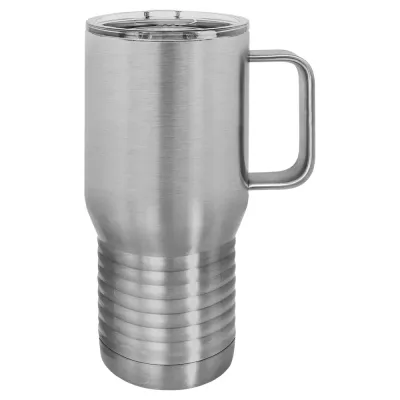 20 oz isoleret termokrus i rustfrit stål med hank til rejsebrug - pulverlakeret (kasse med 24)