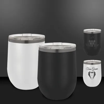 Tumbler da vino placcati a ioni da 12 oz -Mix & Match- Ingrosso personalizzato con logo inciso o stampa a colori