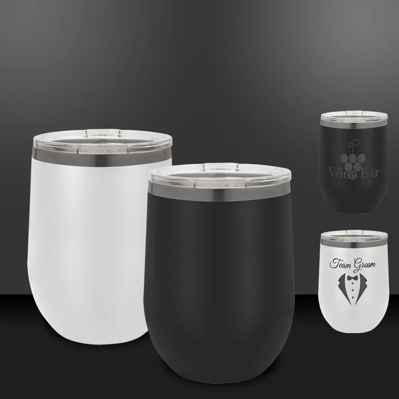Tumbler da vino placcati a ioni da 12 oz -Mix & Match- Ingrosso personalizzato con logo inciso o stampa a colori