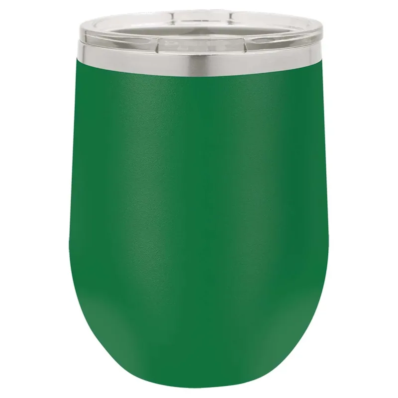 12 oz vinglas-tumbler med logo laserskåret på isolerede vinglas-tumblere i rustfrit stål + låg