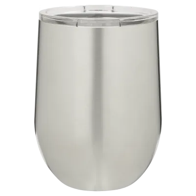 12 oz vinglas-tumbler med logo laserskåret på isolerede vinglas-tumblere i rustfrit stål + låg