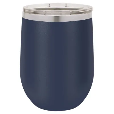 12 oz vinglas-tumbler med logo laserskåret på isolerede vinglas-tumblere i rustfrit stål + låg
