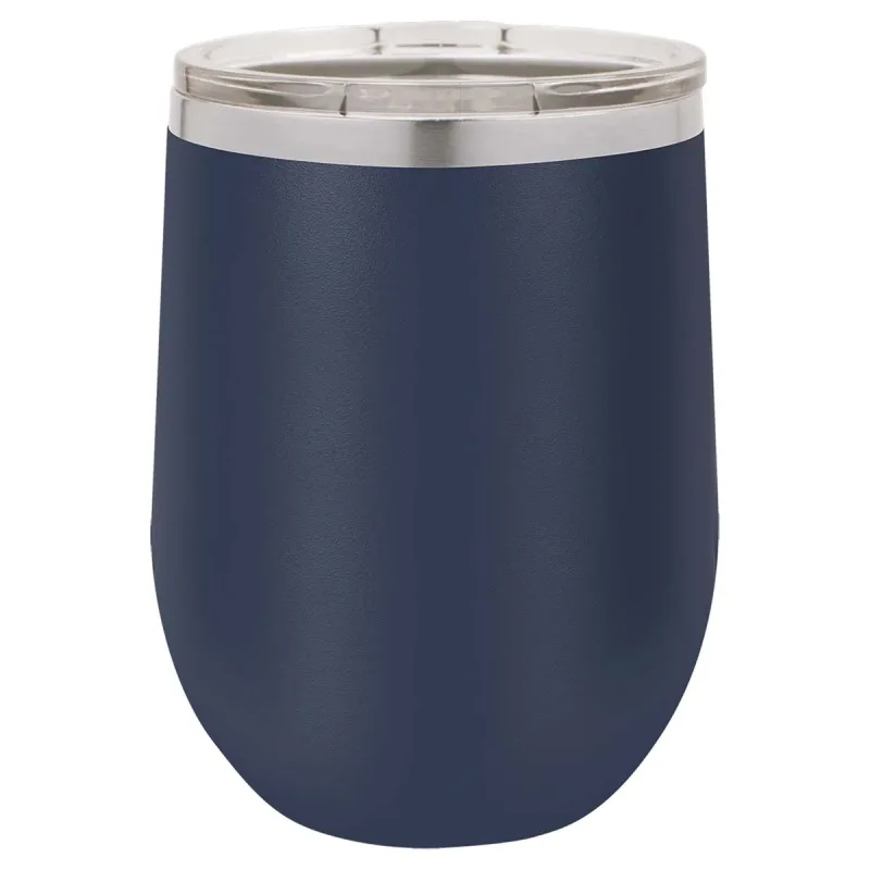 12 oz vinglas-tumbler med logo laserskåret på isolerede vinglas-tumblere i rustfrit stål + låg