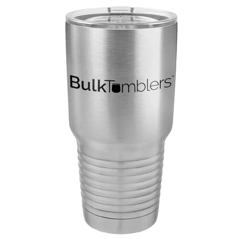 30 oz Promo Personalized Tumbler -16 colors- Logo Laser Engraved on Insulated Stainless Steel + Lid