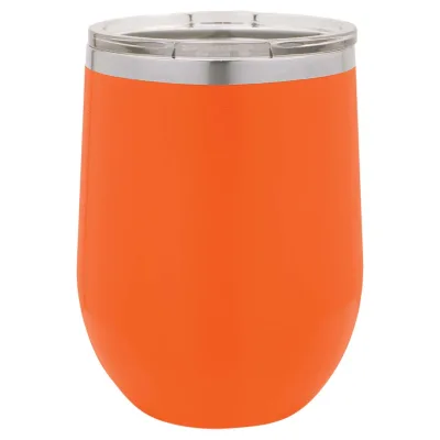 12 oz vinglas-tumbler med logo laserskåret på isolerede vinglas-tumblere i rustfrit stål + låg