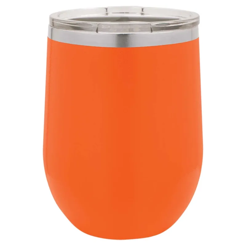 12 oz vinglas-tumbler med logo laserskåret på isolerede vinglas-tumblere i rustfrit stål + låg