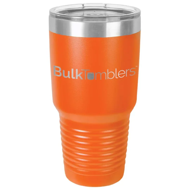 30 oz Promo personlig tumbler - 16 farver - logo laserskåret på isoleret rustfrit stål + låg