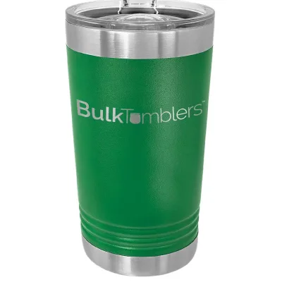 Vaso de pinta de 16 oz con logo grabado a láser en vaso térmico de cerveza de acero inoxidable + tapa