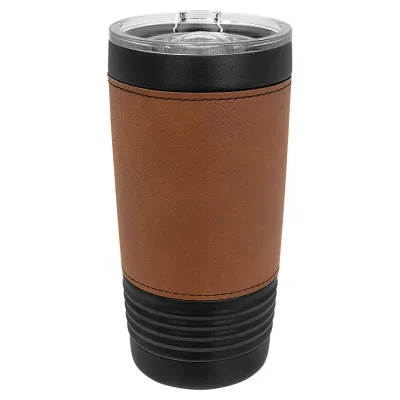 Blank 20 oz Leatherette Tumbler, Isolerad Rostfri Stål + Lock