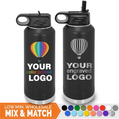 40 oz Insulated Sport Water Bottle -Mix & Match- Bulk Wholesale Personalized Engraved or Full Color Print Logo