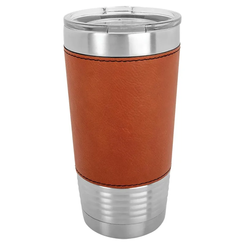 Blank 20 oz Leatherette Tumbler, Isolerad Rostfri Stål + Lock
