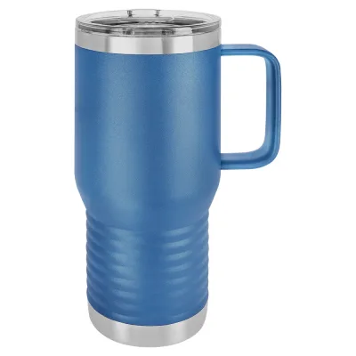 20 oz isoleret termokrus i rustfrit stål med hank til rejsebrug - pulverlakeret (kasse med 24)