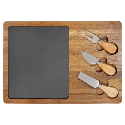 Acacia and Slate Cutting and Serving Board