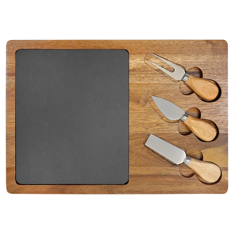 Acacia and Slate Cutting and Serving Board
