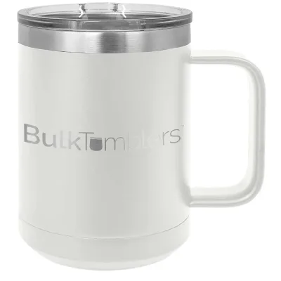 15 oz  Stainless Steel Insulated  Coffee Mug Personalized  Laser Engraved Logo Slider Lid