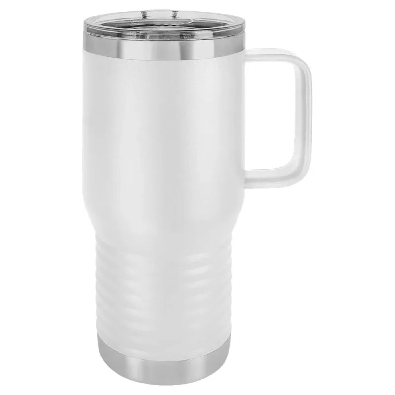 20 oz isoleret termokrus i rustfrit stål med hank til rejsebrug - pulverlakeret (kasse med 24)