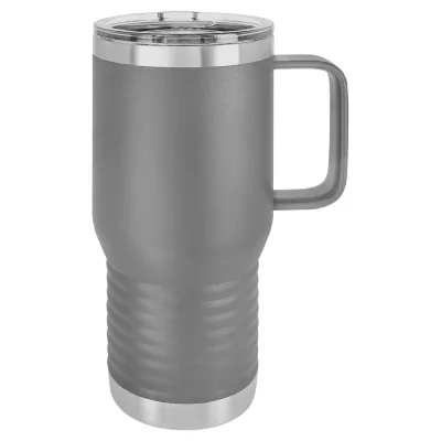 20 oz isoleret termokrus i rustfrit stål med hank til rejsebrug - pulverlakeret (kasse med 24)